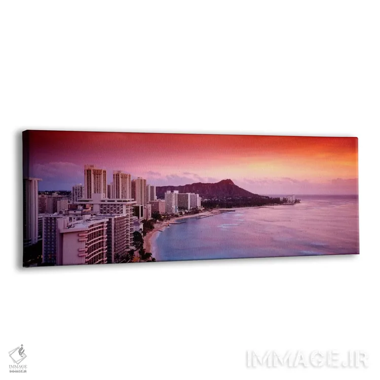 تابلو "غروب هونولولو، اوآهو، هاوایی، ایالات متحده آمریکا" اثر پانورامیک ایمجز (استودیو عکاسی عریض) - نمای پرسپکتیو محصول
