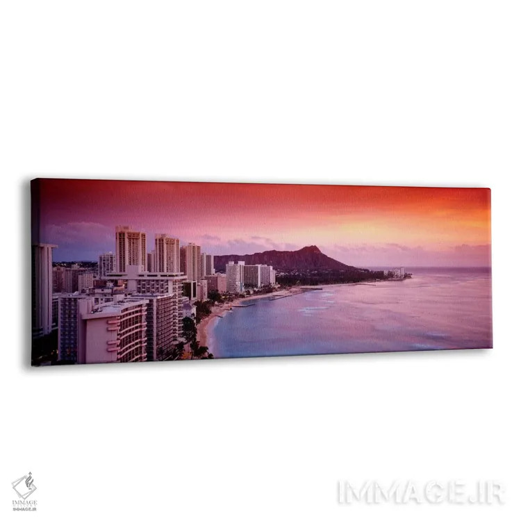 تابلو "غروب هونولولو، اوآهو، هاوایی، ایالات متحده آمریکا" اثر پانورامیک ایمجز (استودیو عکاسی عریض) - نمای پرسپکتیو محصول
