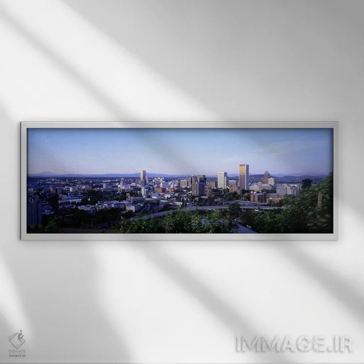 تابلو "پورتلند، اورگن، ایالات متحده آمریکا" اثر پانورامیک ایمجز (استودیو عکاسی عریض) - نمای قابدار سفید