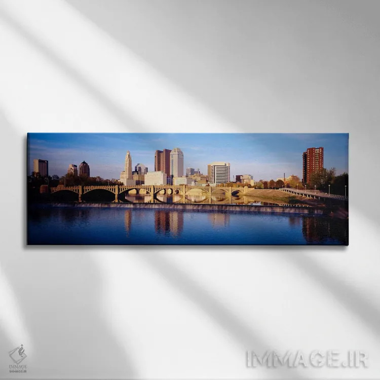 تابلو "پل عبوری از رودخانه، رودخانه سئیوتو، کلمبوس، اوهایو، ایالات متحده آمریکا" اثر پانورامیک ایمجز (استودیو عکاسی عریض) - نمای روبهرو روی دیوار