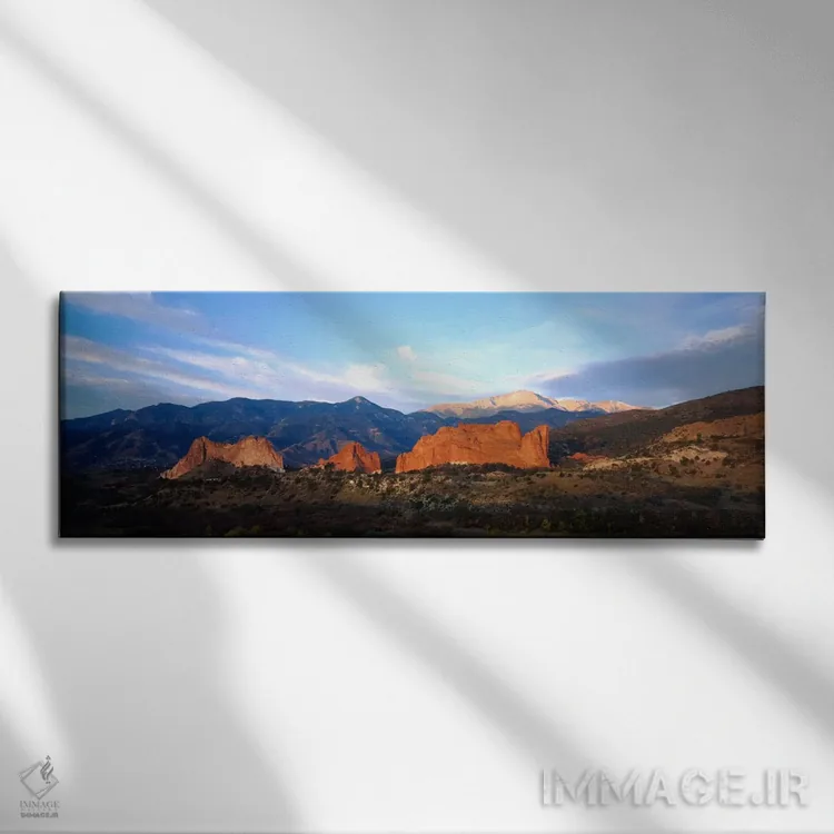 تابلو "شکلگیریهای سنگی در چشماندازی از باغ خدایان، کلرادو اسپرینگز، کلرادو، ایالات متحده آمریکا" اثر پانورامیک ایمجز (استودیو عکاسی عریض) - نمای روبهرو روی دیوار