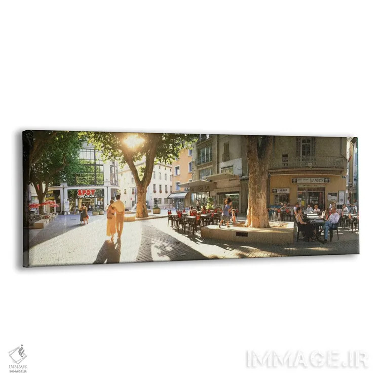 تابلو "کافه پروونس، فرانسه" اثر پانورامیک ایمجز (استودیو عکاسی عریض) - نمای پرسپکتیو محصول