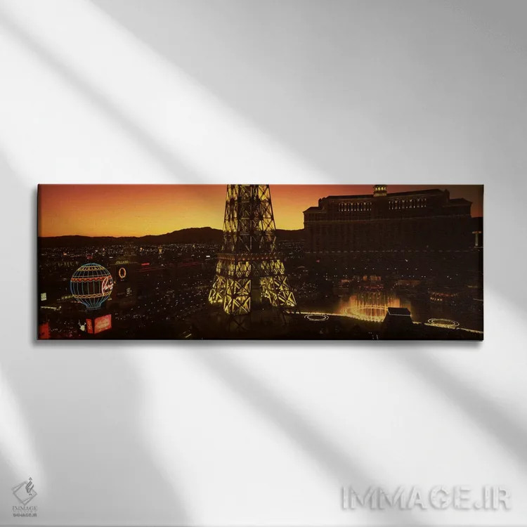 تابلو "نمای بالای یک شهر، لاس وگاس، نوادا، ایالات متحده آمریکا #۲" اثر پانورامیک ایمجز (استودیو عکاسی عریض) - نمای روبهرو روی دیوار