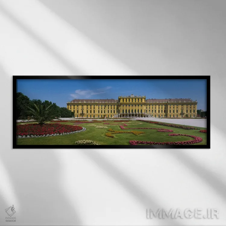 تابلو "نمای یک ساختمان، کاخ شونبرون، وین، اتریش" اثر پانورامیک ایمجز (استودیو عکاسی عریض) - نمای قابدار مشکی