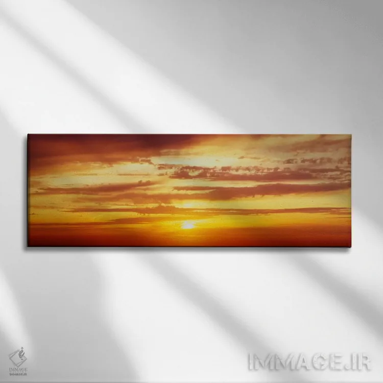 تابلو "سانتورینی، یونان" اثر پانورامیک ایمجز (استودیو عکاسی عریض) - نمای روبهرو روی دیوار