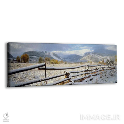 تابلو "حصار چوبی پوشیده از برف، کلرادو، ایالات متحده آمریکا" اثر پانورامیک ایمجز (استودیو عکاسی عریض) - نمای پرسپکتیو محصول