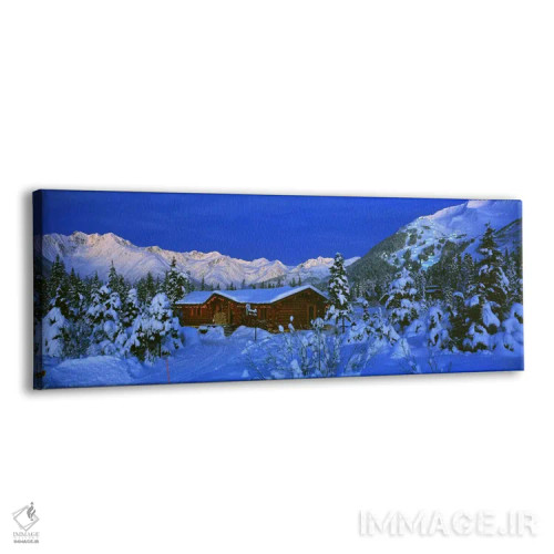تابلو "کلبهای در دامنه کوه نزدیک به کوه آلیسکا، کوههای چگاچ، آلاسکا، ایالات متحده آمریکا" اثر پانورامیک ایمجز (استودیو عکاسی عریض) - نمای پرسپکتیو محصول