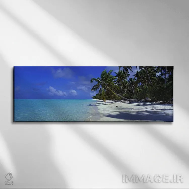 تابلو Teti'aroa, Windward Islands, Society Islands, French Polynesia,ساحل دورافتاده، تتیاروا، جزایر ویندوارد، جزایر سوسایتی، پلینزی فرانسه اثر پانورامیک ایمجز (استودیو عکاسی عریض) - نمای روبهرو روی دیوار