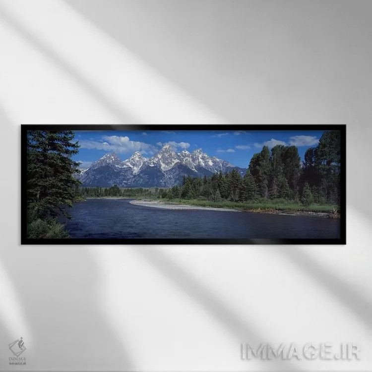تابلو رودخانه اسنیک و گرند تتون، وایومینگ، آمریکا اثر پانورامیک ایمجز (استودیو عکاسی عریض) - نمای قابدار مشکی