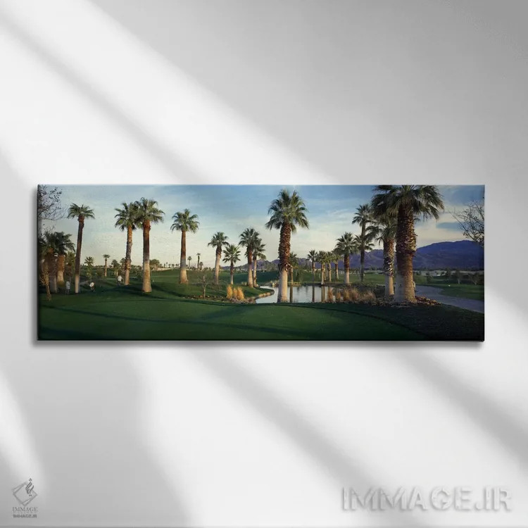 تابلو Palm Desert, Riverside County, California, USA,زمین گلف صحرای اسپرینگز، پام دزرت، شهرستان ریورساید، کالیفرنیا، آمریکا اثر پانورامیک ایمجز (استودیو عکاسی عریض) - نمای روبهرو روی دیوار
