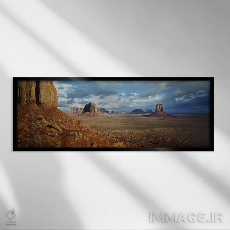 تابلو Monument Valley, Navajo Nation, USA,چشمانداز دره طوفانی، دره مونومنت، ملت ناواهو، آمریکا اثر پانورامیک ایمجز (استودیو عکاسی عریض) - نمای قابدار مشکی