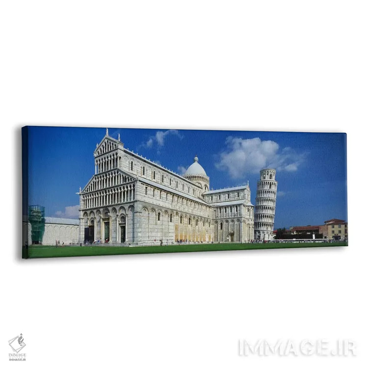 تابلو Leaning Tower of Pisa, Pisa, Tuscany, Italy,نمای بیرونی یک کلیسا به همراه برج، کلیسای پیزا، برج کج پیزا، پیزا، توسکانی، ایتالیا اثر پانورامیک ایمجز (استودیو عکاسی عریض) - نمای پرسپکتیو محصول
