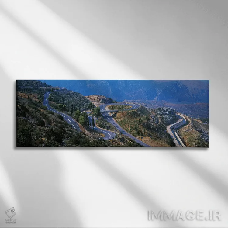 تابلو بزرگراه دلفی، یونان اثر پانورامیک ایمجز (استودیو عکاسی عریض) - نمای روبهرو روی دیوار