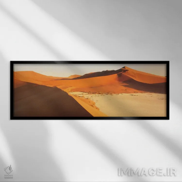 تابلو بیابان، نامیبیا اثر پانورامیک ایمجز (استودیو عکاسی عریض) - نمای قابدار مشکی