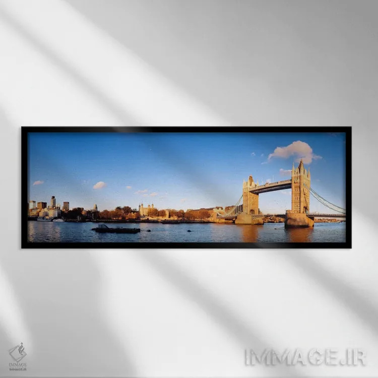 تابلو London, England, United Kingdom,برج لندن و پل برج، لندن، انگلستان، بریتانیا اثر پانورامیک ایمجز (استودیو عکاسی عریض) - نمای قابدار مشکی