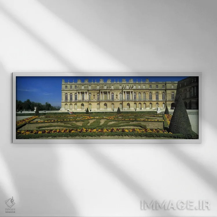 تابلو کاخ ورسای، فرانسه اثر پانورامیک ایمجز (استودیو عکاسی عریض) - نمای قابدار سفید