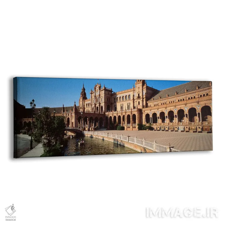 تابلو Parque de Maria Luisa, Seville, Andalusia, Spain,میدان اسپانیا و خندق آن، پارک ماریا لوئیزا، سویا، اندلس، اسپانیا اثر پانورامیک ایمجز (استودیو عکاسی عریض) - نمای پرسپکتیو محصول