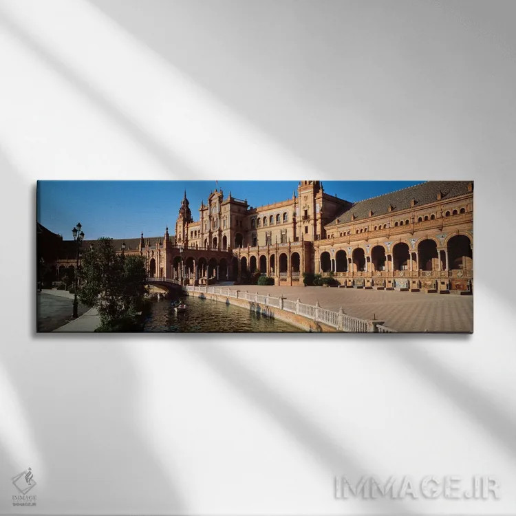 تابلو Parque de Maria Luisa, Seville, Andalusia, Spain,میدان اسپانیا و خندق آن، پارک ماریا لوئیزا، سویا، اندلس، اسپانیا اثر پانورامیک ایمجز (استودیو عکاسی عریض) - نمای روبهرو روی دیوار