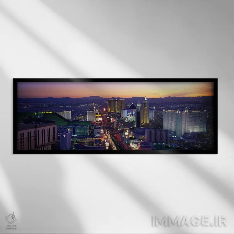 تابلو Nevada, USA,بلوار استریپ لاسوگاس، نوادا، آمریکا اثر پانورامیک ایمجز (استودیو عکاسی عریض) - نمای قابدار مشکی