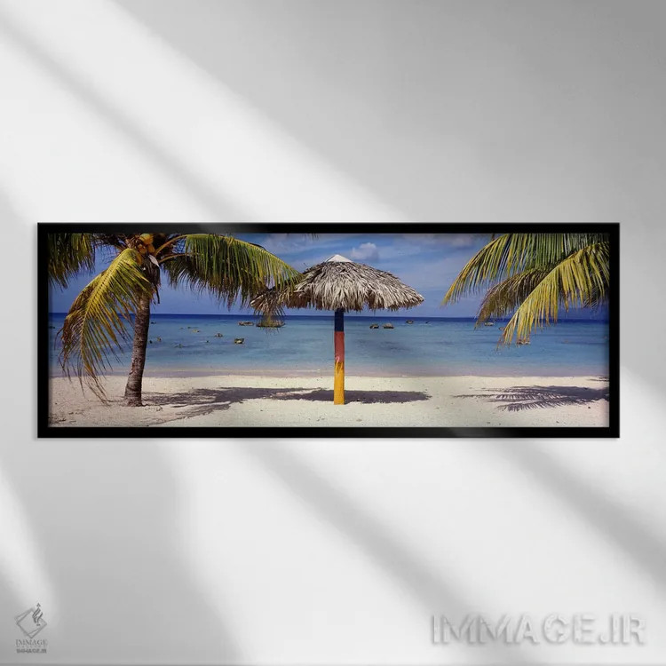 تابلو La Boca, Cuba,سایهبان ساحلی، لا بوکا، کوبا اثر پانورامیک ایمجز (استودیو عکاسی عریض) - نمای قابدار مشکی