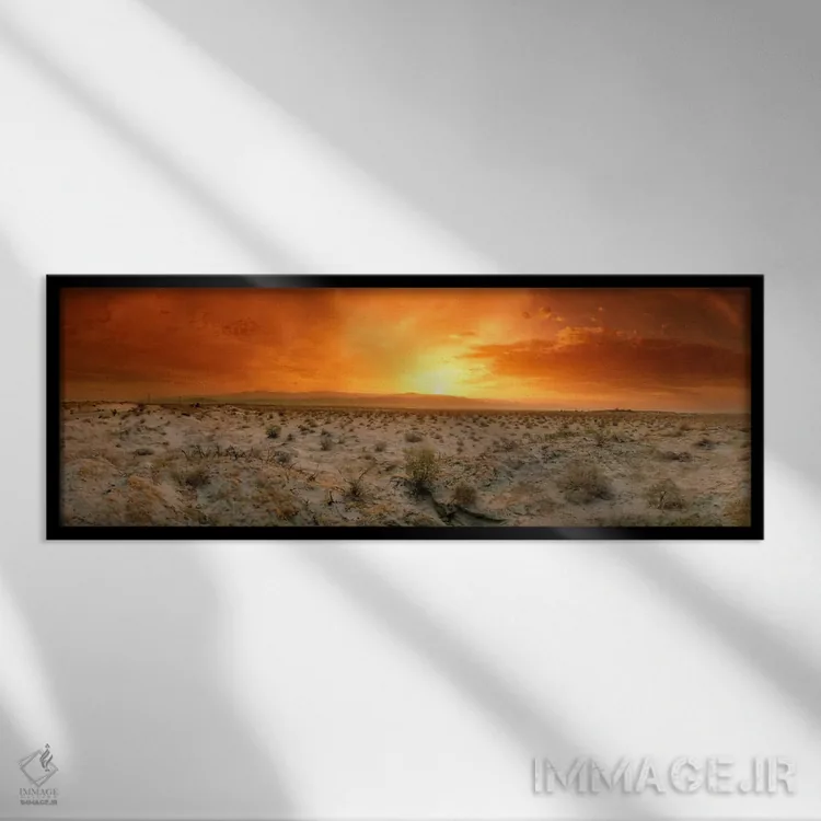 تابلو Palm Springs, Riverside County, California, USA,غروب بیابان، پالم اسپرینگز، شهرستان ریورساید، کالیفرنیا، آمریکا اثر پانورامیک ایمجز (استودیو عکاسی عریض) - نمای قابدار مشکی