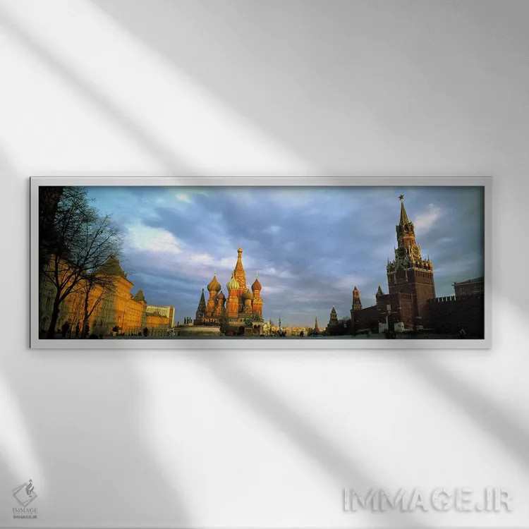 تابلو میدان سرخ مسکو روسیه اثر پانورامیک ایمجز (استودیو عکاسی عریض) - نمای قابدار سفید
