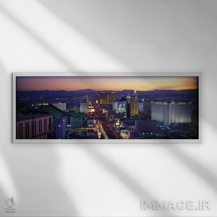 تابلو Nevada, USA,بلوار استریپ لاسوگاس، نوادا، آمریکا اثر پانورامیک ایمجز (استودیو عکاسی عریض) - نمای قابدار سفید