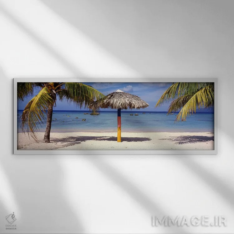 تابلو La Boca, Cuba,سایهبان ساحلی، لا بوکا، کوبا اثر پانورامیک ایمجز (استودیو عکاسی عریض) - نمای قابدار سفید