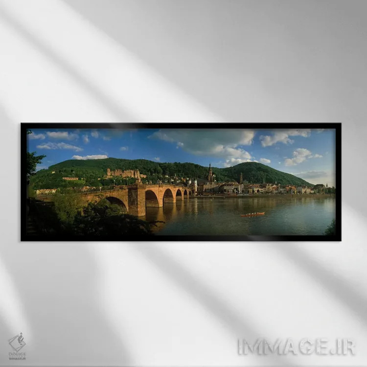 تابلو Heidelberg, Germany,پل، هایدلبرگ، آلمان اثر پانورامیک ایمجز (استودیو عکاسی عریض) - نمای قابدار مشکی