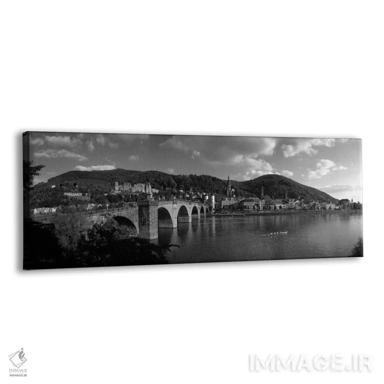 تابلو Germany (black & white),پل هایدلبرگ، آلمان (سیاه و سفید) اثر پانورامیک ایمجز (استودیو عکاسی عریض) - نمای پرسپکتیو محصول