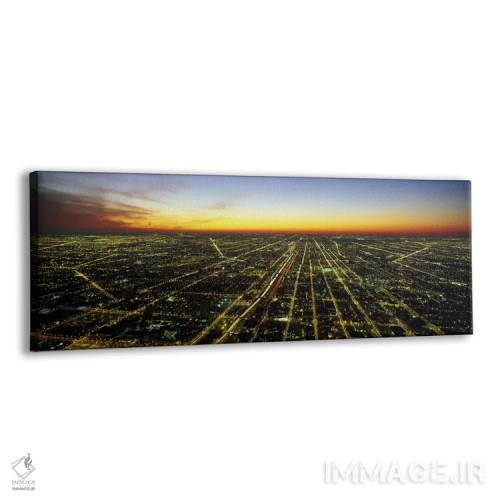تابلو غروب شیکاگو، ایلینوی اثر پانورامیک ایمجز (استودیو عکاسی عریض) - نمای پرسپکتیو محصول