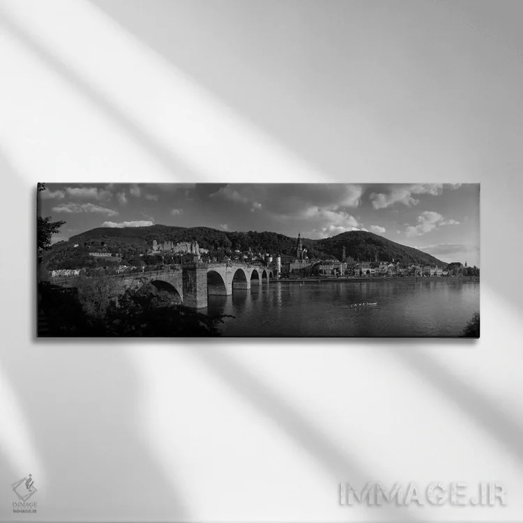 تابلو Germany (black & white),پل هایدلبرگ، آلمان (سیاه و سفید) اثر پانورامیک ایمجز (استودیو عکاسی عریض) - نمای روبهرو روی دیوار