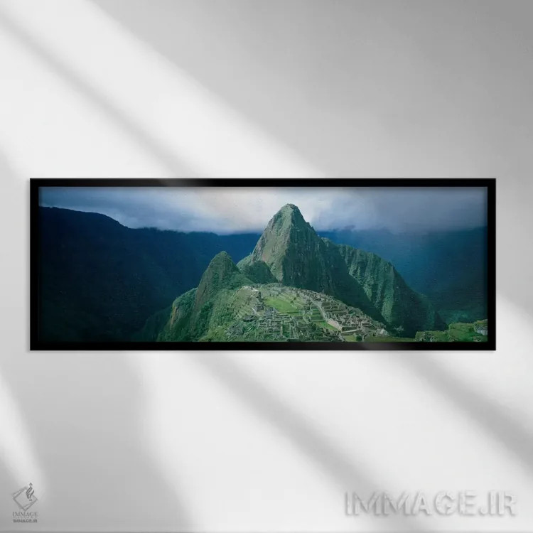 تابلو Machu Picchu, Peru,ویرانههای ماچو پیچو، پرو اثر پانورامیک ایمجز (استودیو عکاسی عریض) - نمای قابدار مشکی