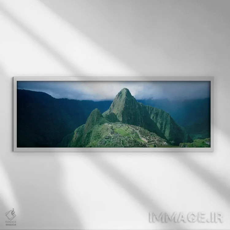 تابلو Machu Picchu, Peru,ویرانههای ماچو پیچو، پرو اثر پانورامیک ایمجز (استودیو عکاسی عریض) - نمای قابدار سفید