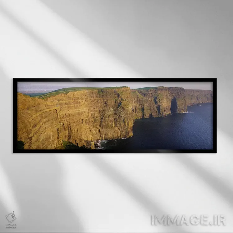 تابلو County Clare, Munster Province, Republic Of Ireland,صخرههای موهر، شهرستان کلر، استان مانستر، جمهوری ایرلند اثر پانورامیک ایمجز (استودیو عکاسی عریض) - نمای قابدار مشکی
