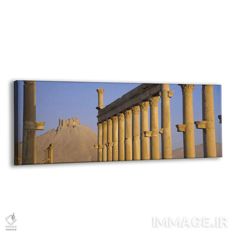 تابلو Palmyra, Syria,نمای زاویه پایین از ستونسرای بزرگ، پالمیرا (تدمر)، سوریه اثر پانورامیک ایمجز (استودیو عکاسی عریض) - نمای پرسپکتیو محصول