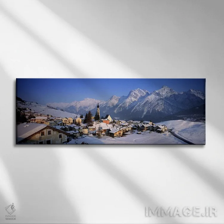 تابلو سوئیس اثر پانورامیک ایمجز (استودیو عکاسی عریض) - نمای روبهرو روی دیوار