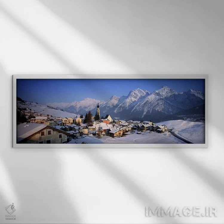 تابلو سوئیس اثر پانورامیک ایمجز (استودیو عکاسی عریض) - نمای قابدار سفید