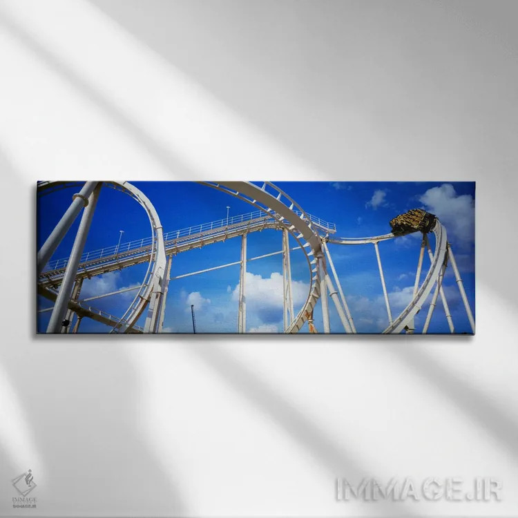تابلو Astroworld, Houston, Texas, USA,ترن هوایی "بتمن: فرار"، پارک آستروورلد، هیوستون، تگزاس، آمریکا اثر پانورامیک ایمجز (استودیو عکاسی عریض) - نمای روبهرو روی دیوار