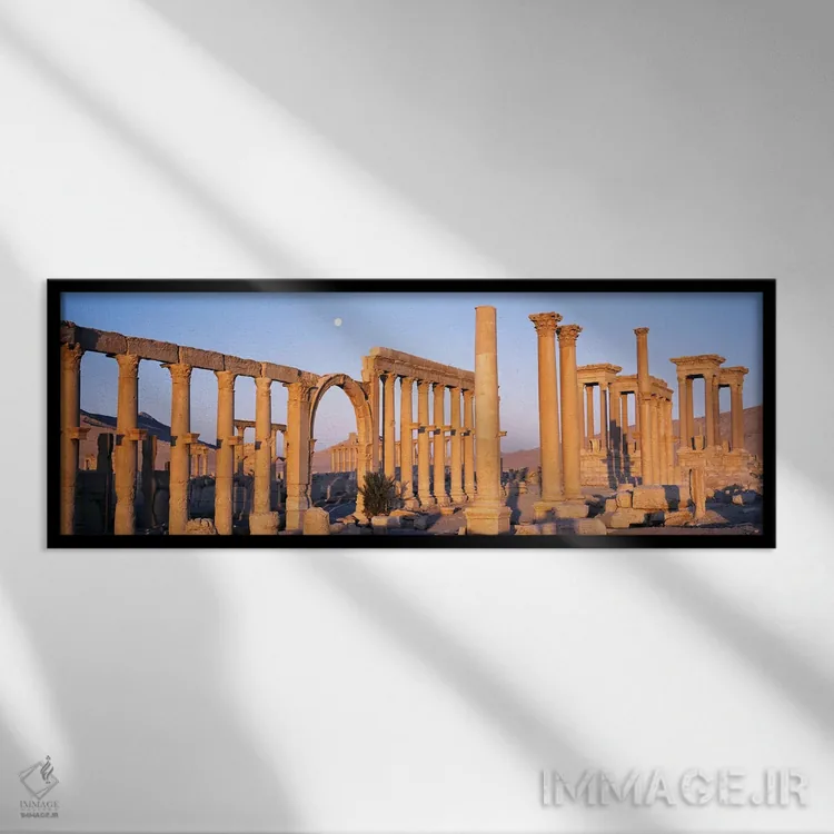 تابلو Palmyra, Syria,ویرانهها، پالمیرا (تدمر)، سوریه اثر پانورامیک ایمجز (استودیو عکاسی عریض) - نمای قابدار مشکی