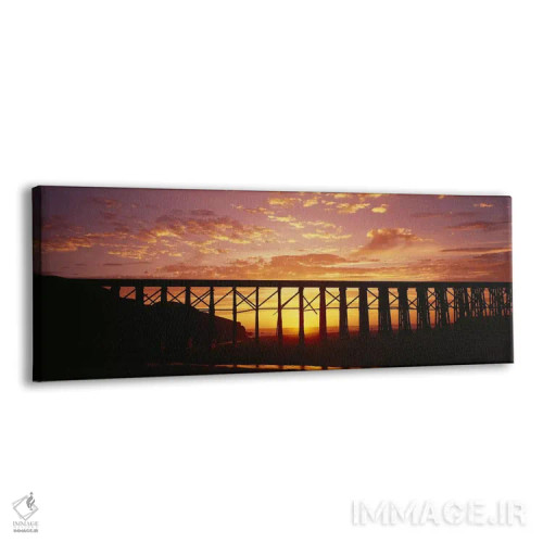 تابلو Pudding Creek Bridge, Fort Bragg, California, USA,سیلوئت پل راهآهن، پل پوباورگ کریک، فورت براگ، کالیفرنیا، آمریکا اثر پانورامیک ایمجز (استودیو عکاسی عریض) - نمای پرسپکتیو محصول