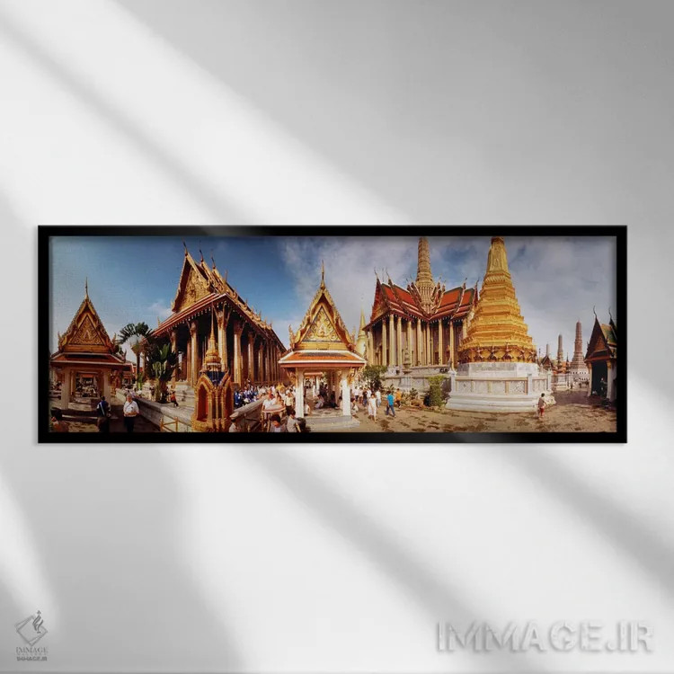 تابلو Grand Palace, Bangkok, Thailand,گروه پره مها پراسات، کاخ بزرگ، بانکوک، تایلند اثر پانورامیک ایمجز (استودیو عکاسی عریض) - نمای قابدار مشکی
