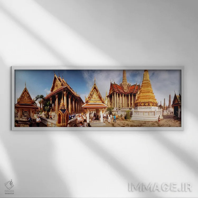 تابلو Grand Palace, Bangkok, Thailand,گروه پره مها پراسات، کاخ بزرگ، بانکوک، تایلند اثر پانورامیک ایمجز (استودیو عکاسی عریض) - نمای قابدار سفید