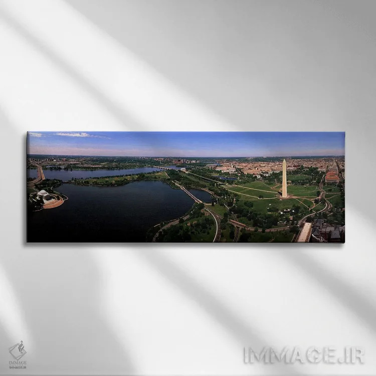 تابلو نمای هوایی واشینگتن دیسی، آمریکا اثر پانورامیک ایمجز (استودیو عکاسی عریض) - نمای روبهرو روی دیوار
