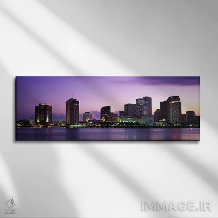 تابلو New Orleans, Louisiana, USA,منظره افق هنگام غروب، نیواورلئان، لوئیزیانا، آمریکا اثر پانورامیک ایمجز (استودیو عکاسی عریض) - نمای روبهرو روی دیوار
