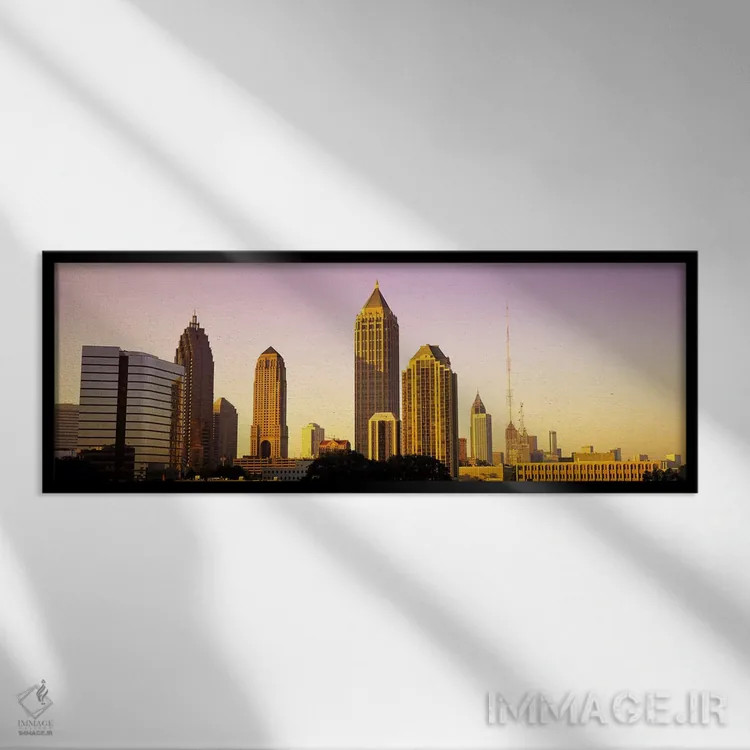 تابلو Atlanta, Georgia, USA,طلوع آفتاب، آتلانتا، جورجیا، آمریکا اثر پانورامیک ایمجز (استودیو عکاسی عریض) - نمای قابدار مشکی