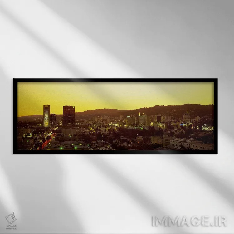 تابلو Hollywood, California, USA,تپههای هالیوود، لسآنجلس، کالیفرنیا، آمریکا اثر پانورامیک ایمجز (استودیو عکاسی عریض) - نمای قابدار مشکی