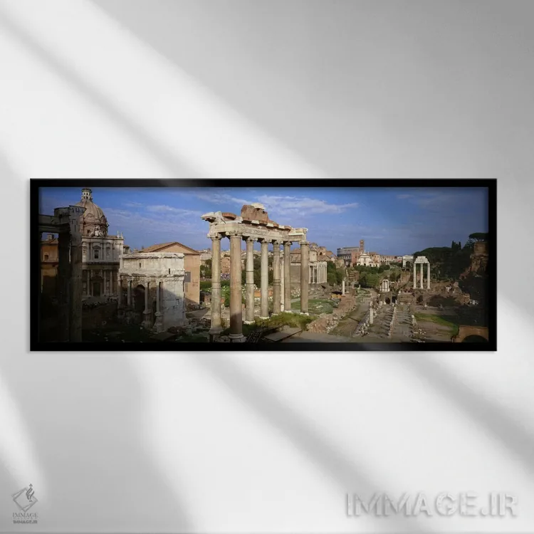 تابلو Rome, Lazio, Italy,فوروم رومی، رم، لاتزیو، ایتالیا اثر پانورامیک ایمجز (استودیو عکاسی عریض) - نمای قابدار مشکی