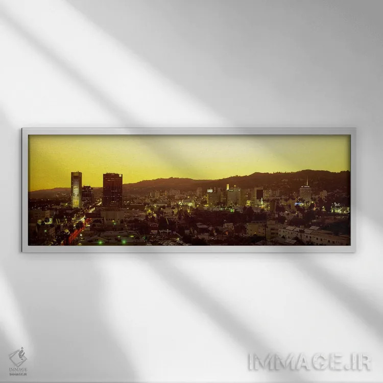 تابلو Hollywood, California, USA,تپههای هالیوود، لسآنجلس، کالیفرنیا، آمریکا اثر پانورامیک ایمجز (استودیو عکاسی عریض) - نمای قابدار سفید