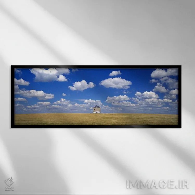 تابلو Grant County, Minnesota, USA,منظره روستایی ابری، شهرستان گرانت، مینهسوتا، آمریکا اثر پانورامیک ایمجز (استودیو عکاسی عریض) - نمای قابدار مشکی